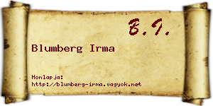 Blumberg Irma névjegykártya